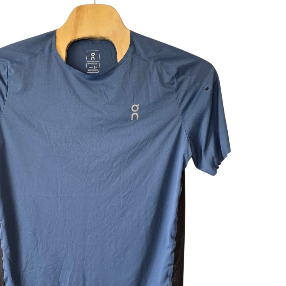 On Running Performance-T Mens XXL Blue Black Short Sleeve Swiss Engineering Tee